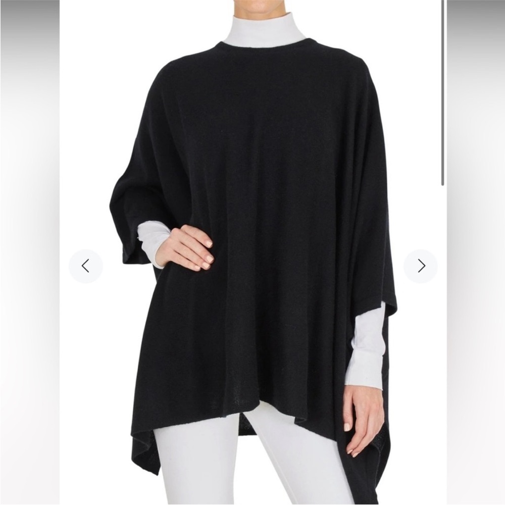+ BERYLL 100% Cashmere Black Pullover Sweater Poncho Cape Size OS (one size)